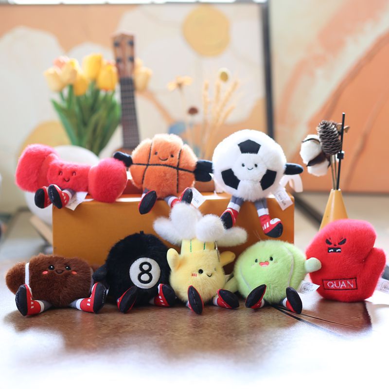 Cute basketball football plush pendant
