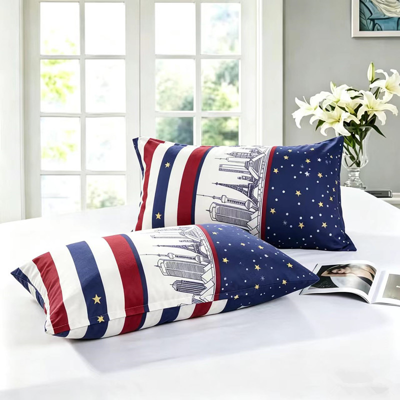 Cross-Border Cheap Printed Pillowcase Wholesale for Single Student Dormitory, Pocket-Style Soft and Comfortable Pillowcase in Various Colors