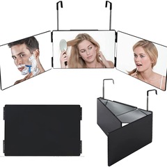 Cross-border new men and women LED mirror combing hair rearview mirror with light three-sided mirror can be extended hanging type tri-fold mirror