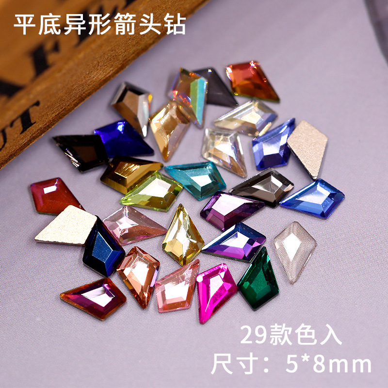 Nail art jewelry arrow drill flat bottom rhinestone Aurora white AB color Champagne nail accessories color mobile phone case diy Nail art jewelry arrow drill flat bottom rhinestone Aurora white AB color Champagne nail accessories color mobile phone case diy