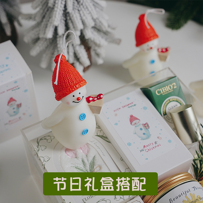 圣诞节礼品手工伴手礼生日礼物雪人蠟燭装饰摆件香氛跨境香薰蜡烛|undefined