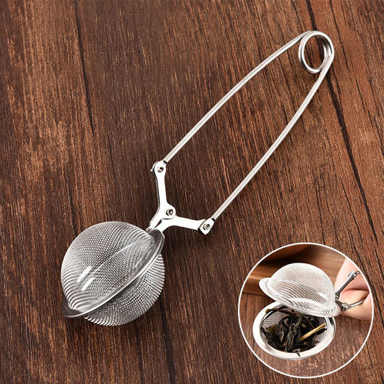 Creative 304 stainless steel handle tea ball tea clip tea brewing mesh filter hot pot stewed seasoning mesh