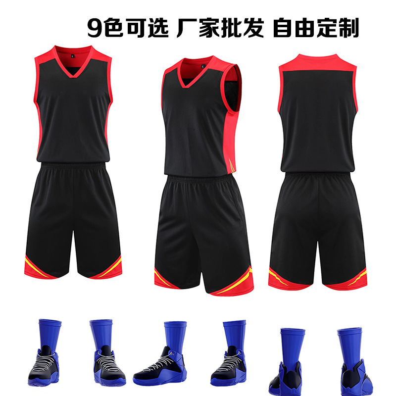 Fast wholesale competition training sportswear team printing quick-drying vest cross-border basketball clothing printing suit men and women