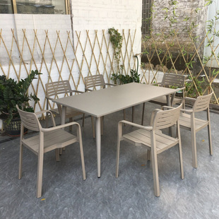 Outdoor Table and Chair Set for Courtyard, Trendy Carbon Steel Table and Chair Combination for Outdoor Balcony, Garden, Open-Air Terrace, Leisure and Simplicity