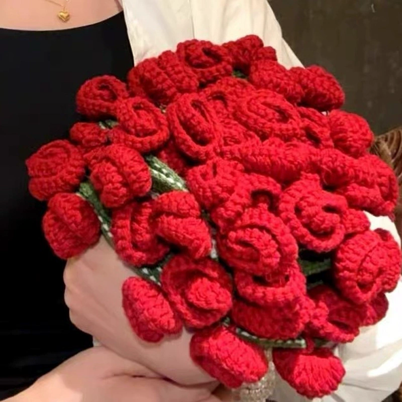 Вязаное одеяло ко Дню святого Валентина, с цветочным узором, подарок на день рождения