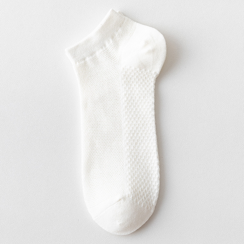 Calcetines Zhuji para hombre, malla de verano, transpirable, calcetines finos de algodón de negocios, absorbentes de sudor, desodorantes, sin tacón, calcetines de barco, mujeres