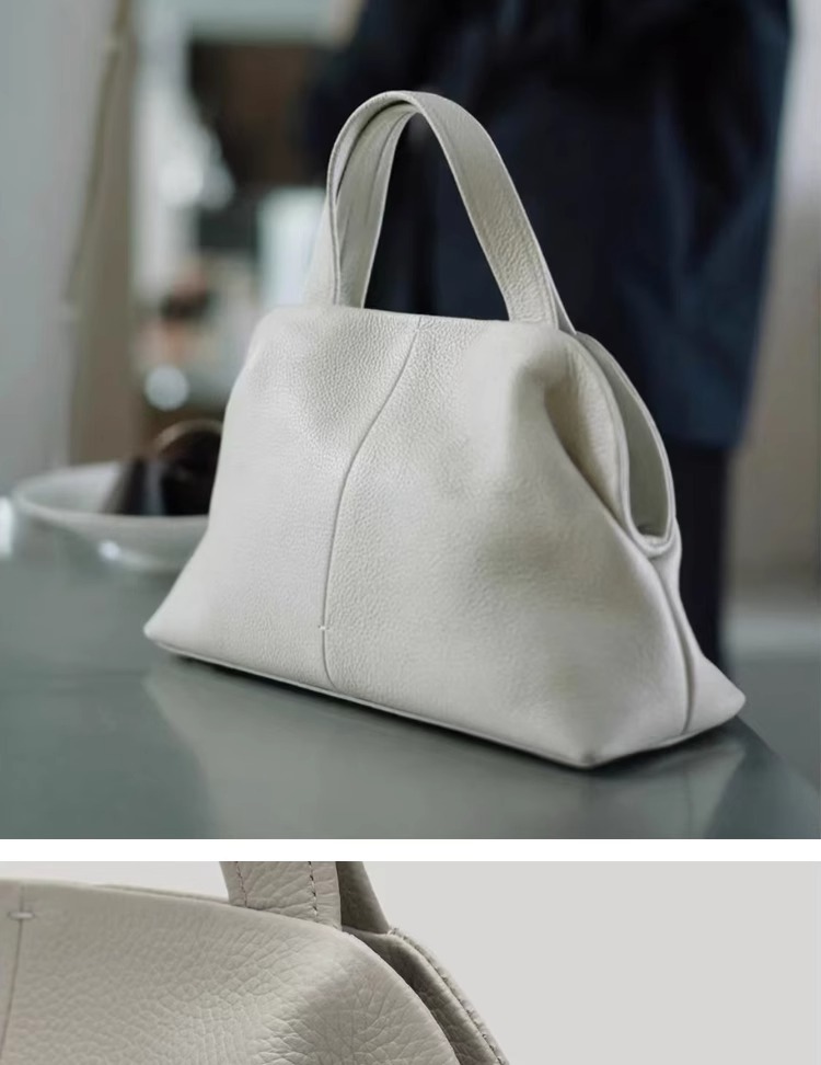 Top-grain cowhide large-capacity genuine leather handbag for women, 2025 new autumn and winter, a unique and high-end Boston pillow bag undefined
