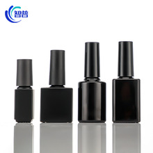 批发15ml黑色指甲油玻璃瓶美甲护甲玻璃空瓶带毛刷指甲油分装空瓶