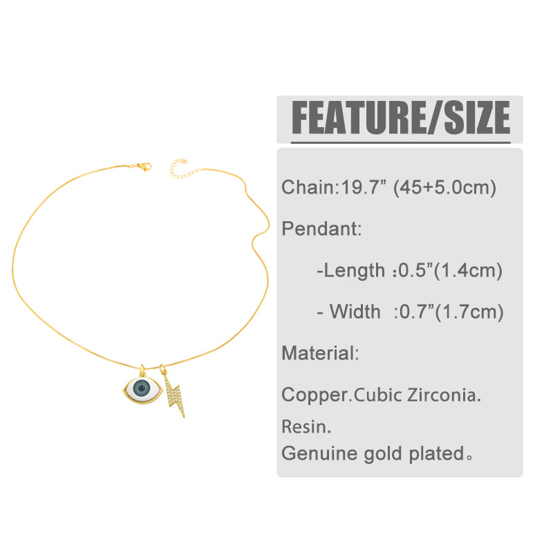 demon eye lightning pendant fashion necklace wholesale jewelry Nihaojewelry