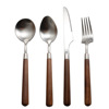 Sand -ray tableware retro wood handle 304 stainless steel steak knife fork tableware solid wood fork spoon spoon beon wood knife fork ins