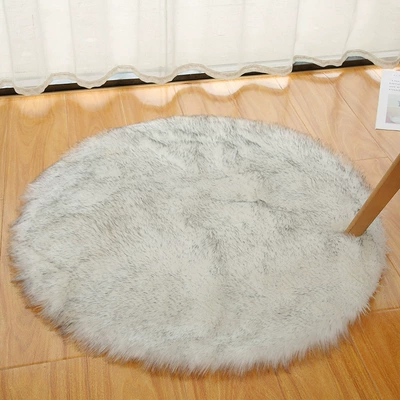 Carpet Living Room Floor Mat: Car Carpet - white-base-and-black-tip-diameter-30cm