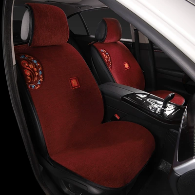 Wool pad: Cashmere Plush Cushion Car Cushion - junlintianxia-burgundy-two-standard-versions
