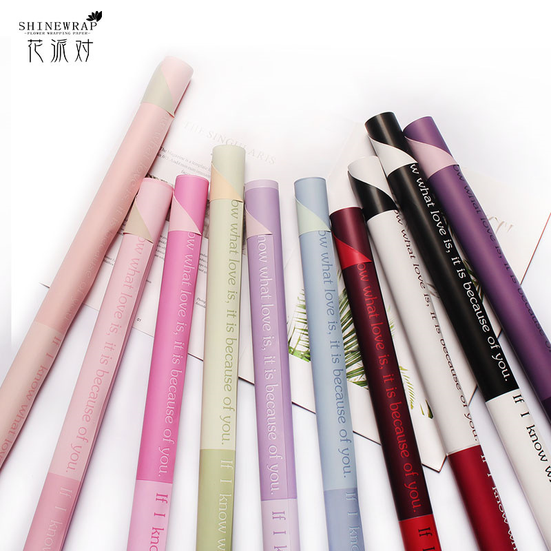 Floral fiesta fábrica mayorista engrosado flor flor florista paquete de papel de embalaje impermeable de regalos de dos colores