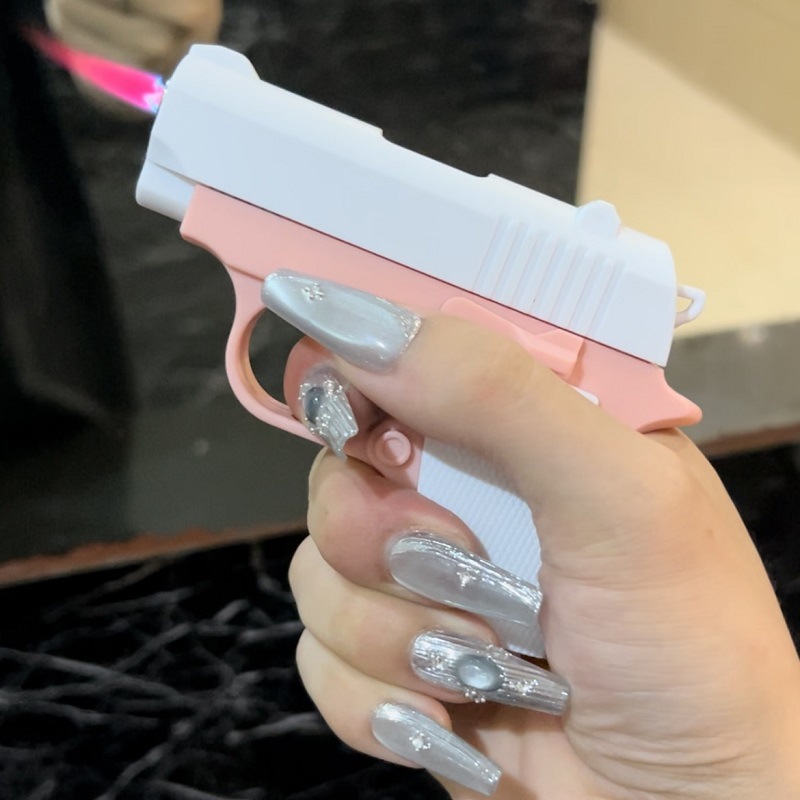 【Dropshipping】Multi-Shot Radish Gun, Celebrity Windproof Pink Flame Radish Lighter, Reusable and Foldable