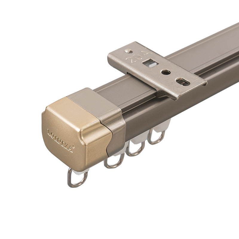 Riel recto silencioso engrosado, montaje superior, montaje lateral, ventana salediza monorraíl, doble vía cruzada, a prueba de fugas, riel de cortina de aleación de aluminio al por mayor