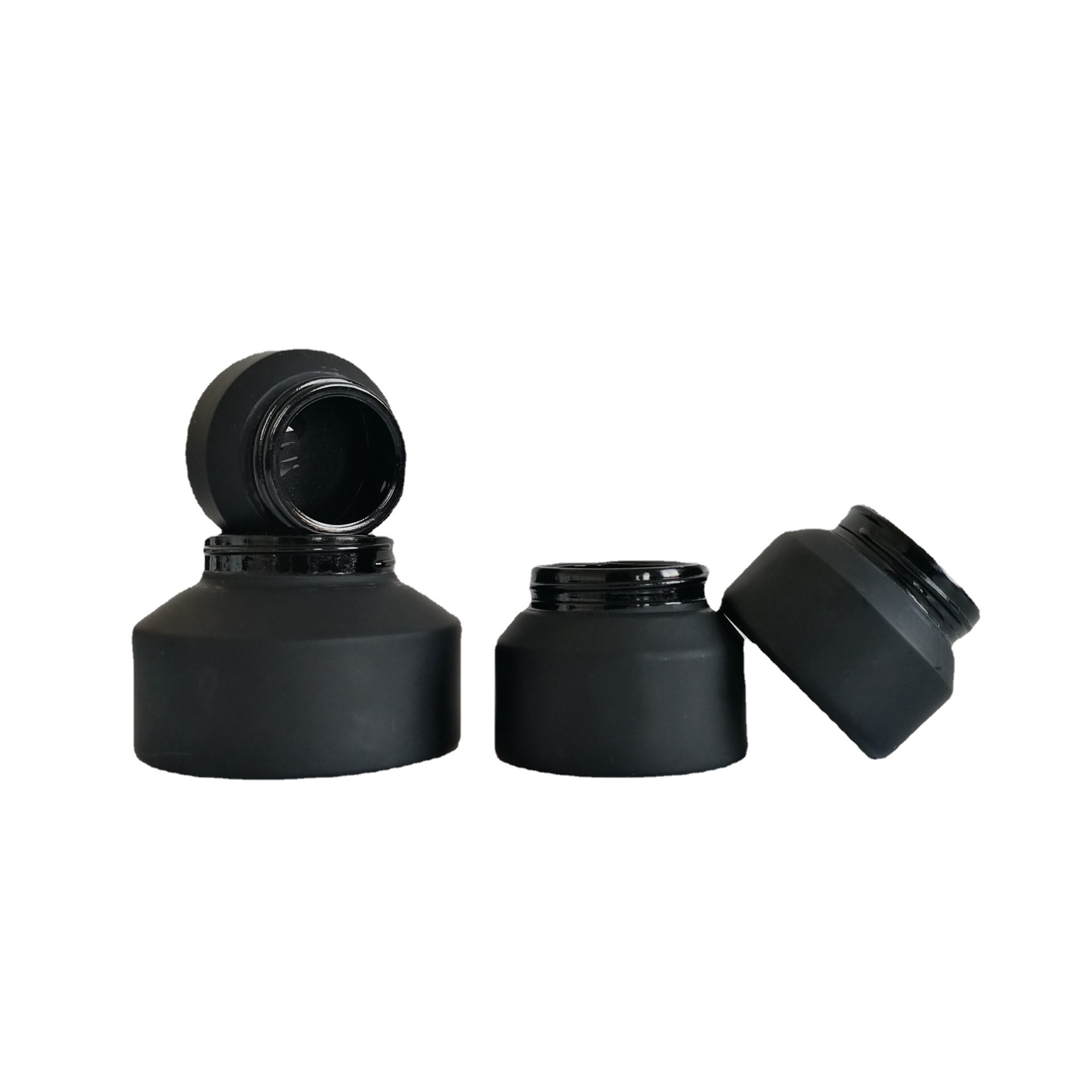 厂家现货膏霜瓶15ml眼霜瓶 蒙砂斜肩玻璃瓶30ml50ml面霜瓶膏霜瓶