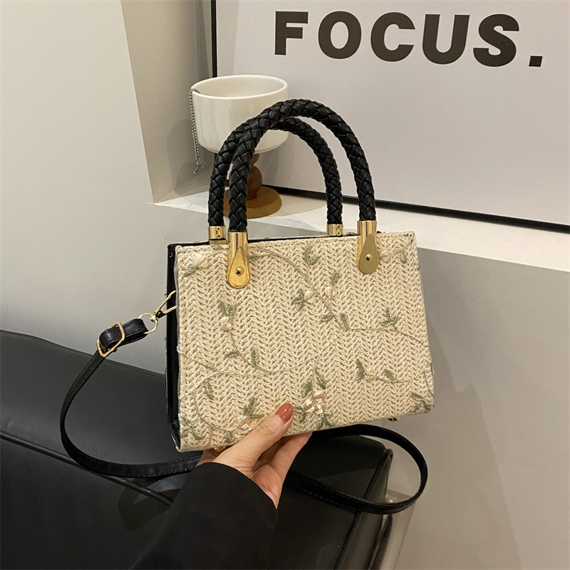 Bolsos de paja para mujer 2024 nuevo bolso tejido junto al mar