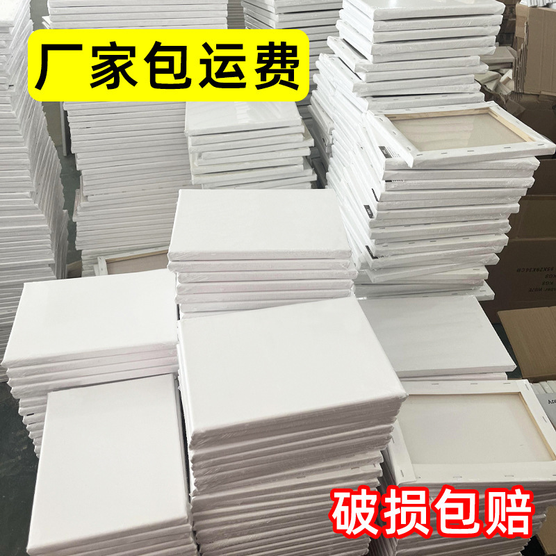 Factory wholesale oil painting frame linen cotton canvas framed oil painting frame solid wood inner frame acrylic pigment oil painting board