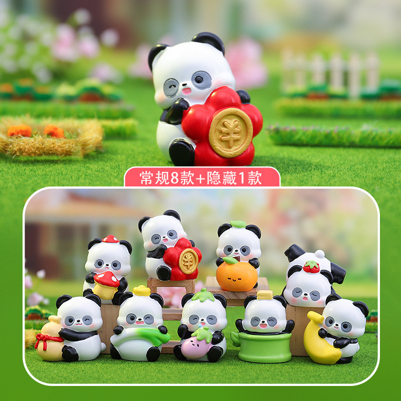 卡通国宝公仔手办熊猫叠叠乐盲盒创意树脂工艺节日礼物送朋友批发|undefined