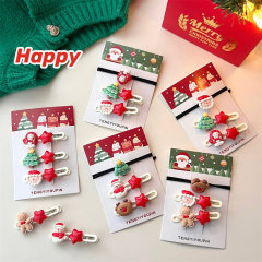 クリスマスヘアアクセサリーコンビネーションセットスウィートガールブロークンヘアクリップサイドクリップ漫画ヘアクリップ学生かわいい前髪クリップ頭飾り
