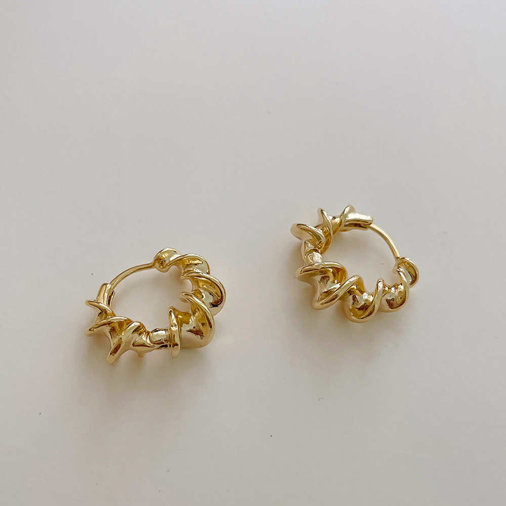 14K Real Gold Plated, White K Plated Plating Material Earrings Classification 1 Pair Quantity 1 Pair Simple Style Geometric Metal Plating Women's Earrings