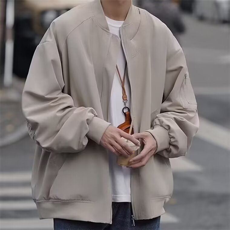 QFV507045555501<2 Amerikanischer Kragen, lockere Pilotenjacke, trendiger Herren-Herbst-Baseball-Uniform-Arbeitsjacke_voghion.com