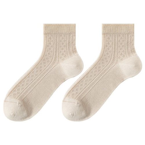 Women's Spring and Summer Thin Boneless Mesh Breathable Sweat Absorbent Deodorant Short Socks - ZhujiSock Industry Wholesale