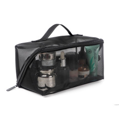 Portable and Easy-to-Carry Thick Mesh Transparent Makeup Bag Waterproof Makeup Storage Bag Toothbrush Bag Mesh Bag Large Capacity