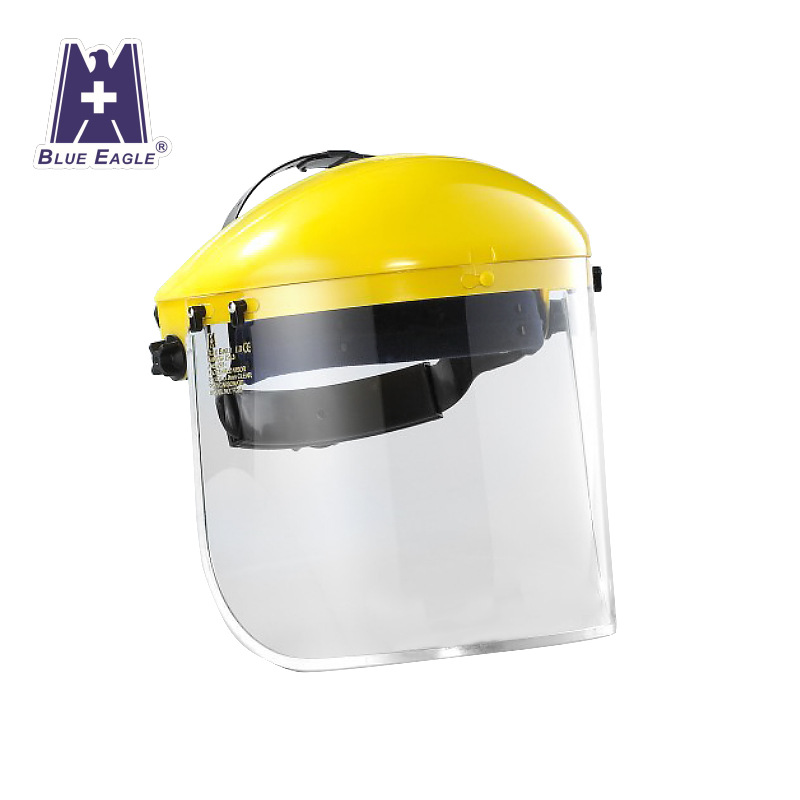 蓝鹰耐高温电焊防护面屏抗冲击防喷溅化学面具耐热透明防酸碱头盔