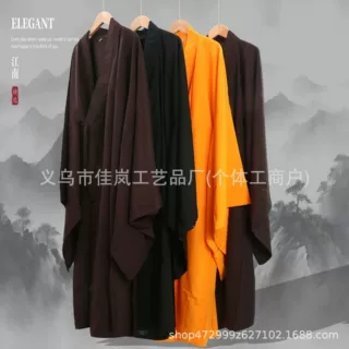 工厂直供僧服海青服男女同款海清台湾麻不透明长袍大褂僧袍批发