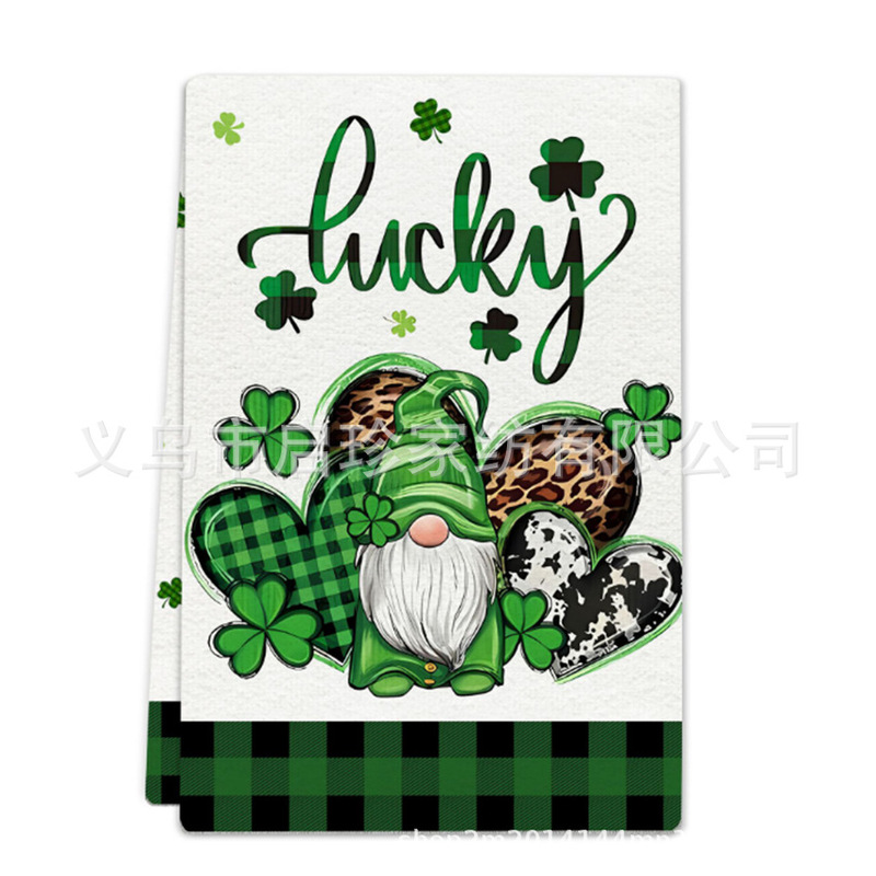 Jit Dropshipping Temu Cross-Border Christmas Kitchen Dish Towel Printed Christmas Snowman Holiday Table Decoration Towel