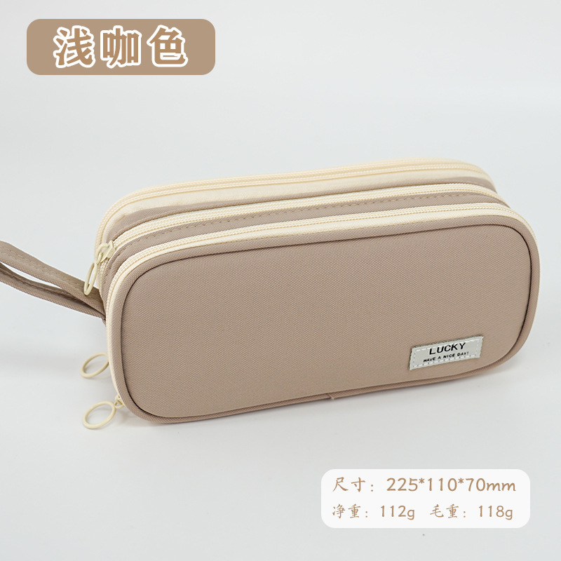 Nuevo estuche de lápices transfronterizo, caja de papelería simple y de gran capacidad, bolsa de papelería de clasificación de almacenamiento de múltiples capas para estudiantes de secundaria de alto valor