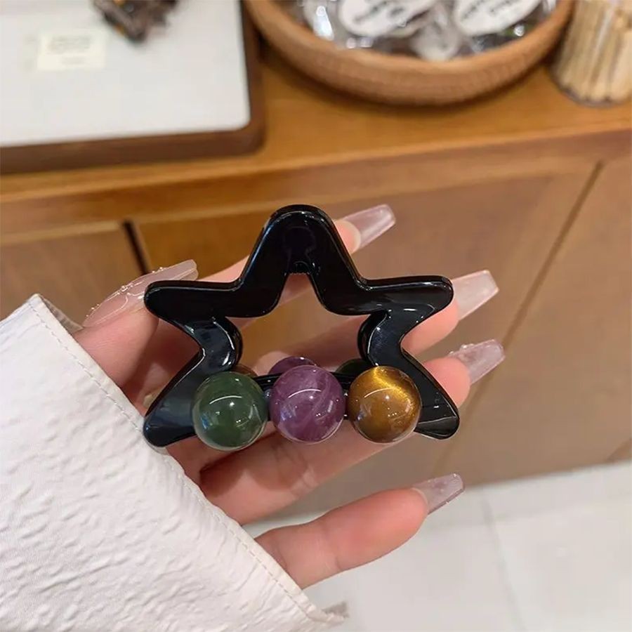 브라이트 블랙 컬러의 비즈 (6cm)