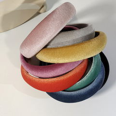 發箍秋冬海綿韓國百搭甜美頭箍ins彩色寬邊發窟歐美壓發髮飾新款