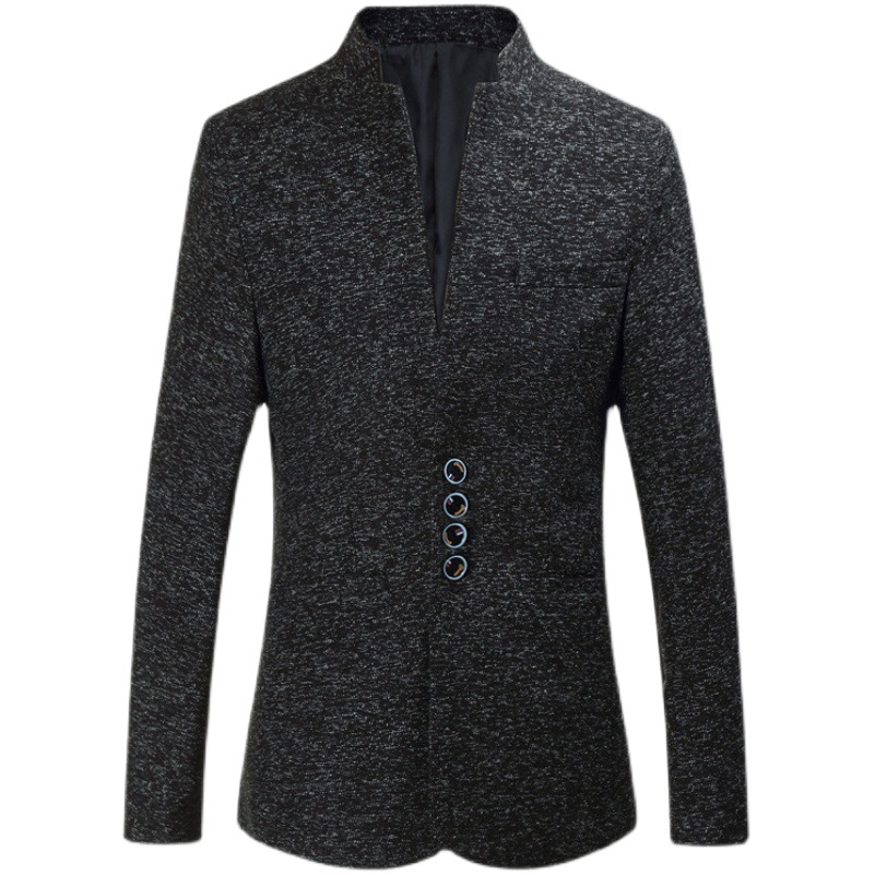 2023 autumn and winter foreign trade new men's multi-button slim stand collar suit fashion men's casual suit jacket
