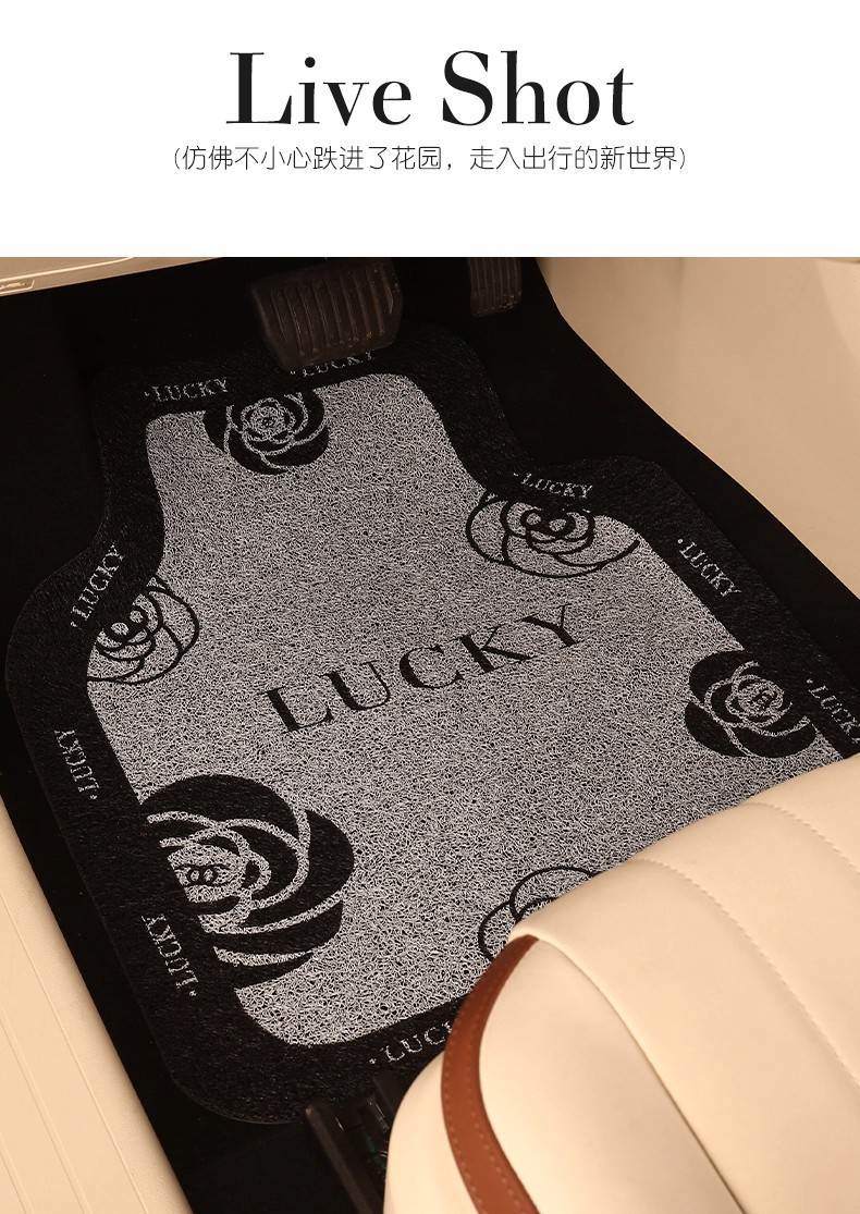 Cute Cartoon Car Floor Mat Silk Loop Single Piece High-End Car Interior Anti-Dirt Carpet Protective Mat Thickened Universal for Girls