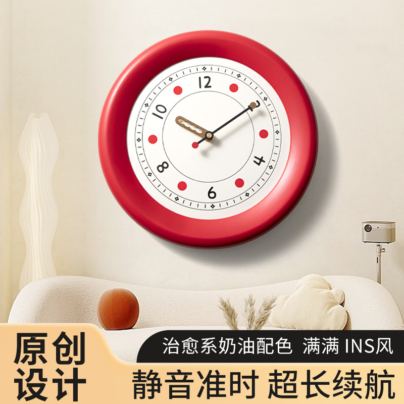 Cream Wind Wall Clock Living Room Creative Decoration Home Watch Internet Celebrant Wall Hanging Clock Fashion Atmospheric Hanging Clock