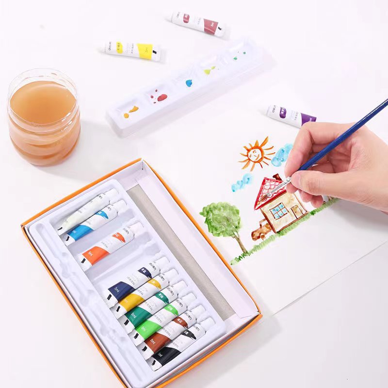 デリ水彩絵の具セット 12 色 18 色 24 色ガッシュ絵の具初心者美術学生描画絵画落書き|undefined