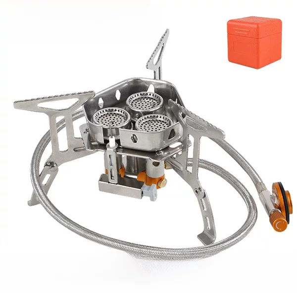 Outdoor Three-Burner Stove, Split-Type Outdoor Gas Stove, Portable High-Power Stove, Gas Stove, Complete Outdoor Camping Set
