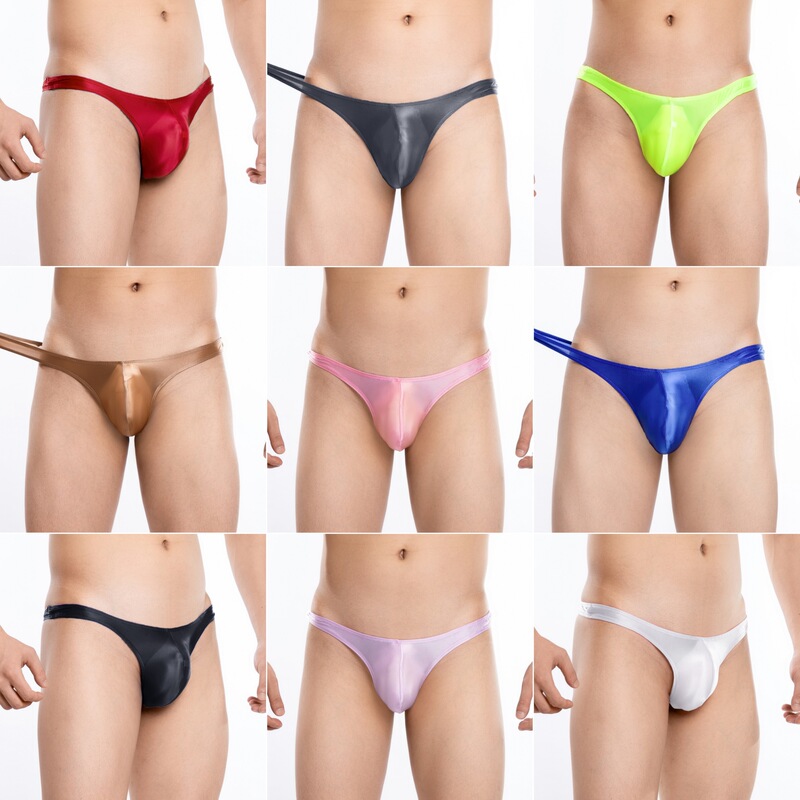 Silky Smooth, Transparent, Shiny, Ultra-Low-Waist Men's Thong T-Pants, Sexy and Erotic, Foreign Trade 7071