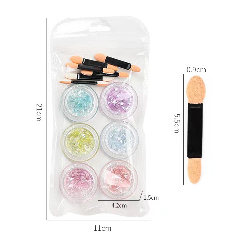 Flash de uñas mezclado Lin polvo roto polarizado flash fino Aurora cristal diamante polvo Super Flash lentejuelas reflectantes joyería de uñas