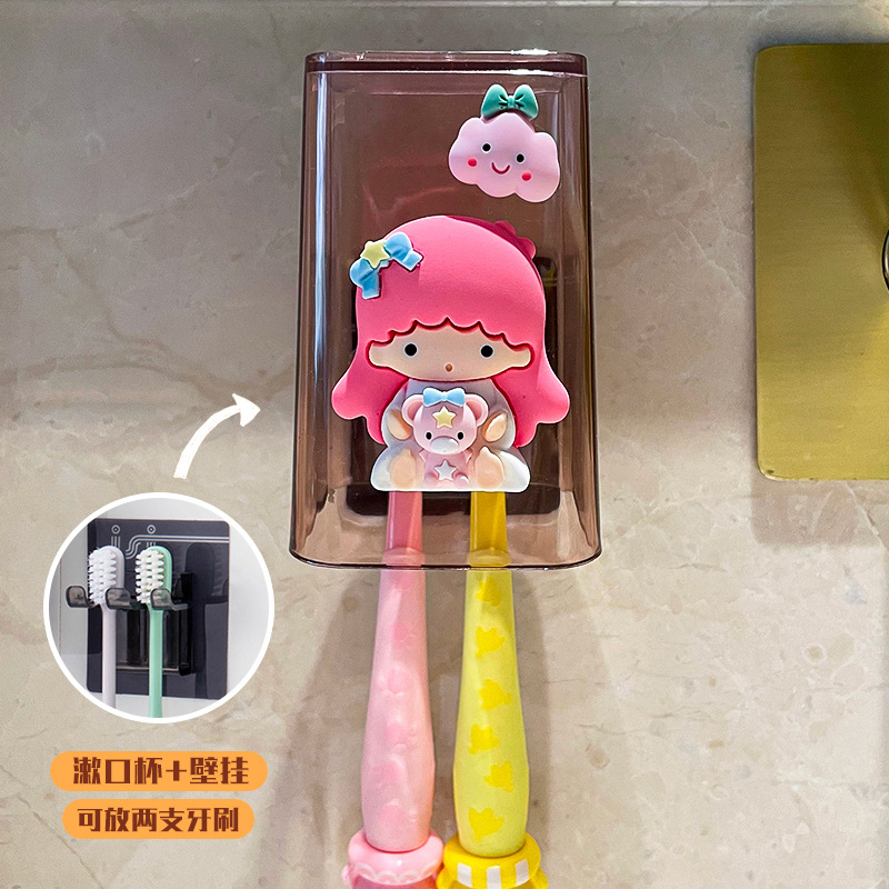 Niños creativo pasta de dientes exprimidor lindo cepillo de dientes taza de almacenamiento rack ponche libre perezoso pasta de dientes traje de lavado