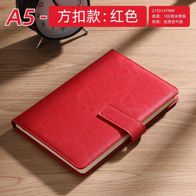 A5ノートボックスノートビジネス事務記録本レトロ皮面ハードケースシンプル磁気ボタン作業日記帳|undefined