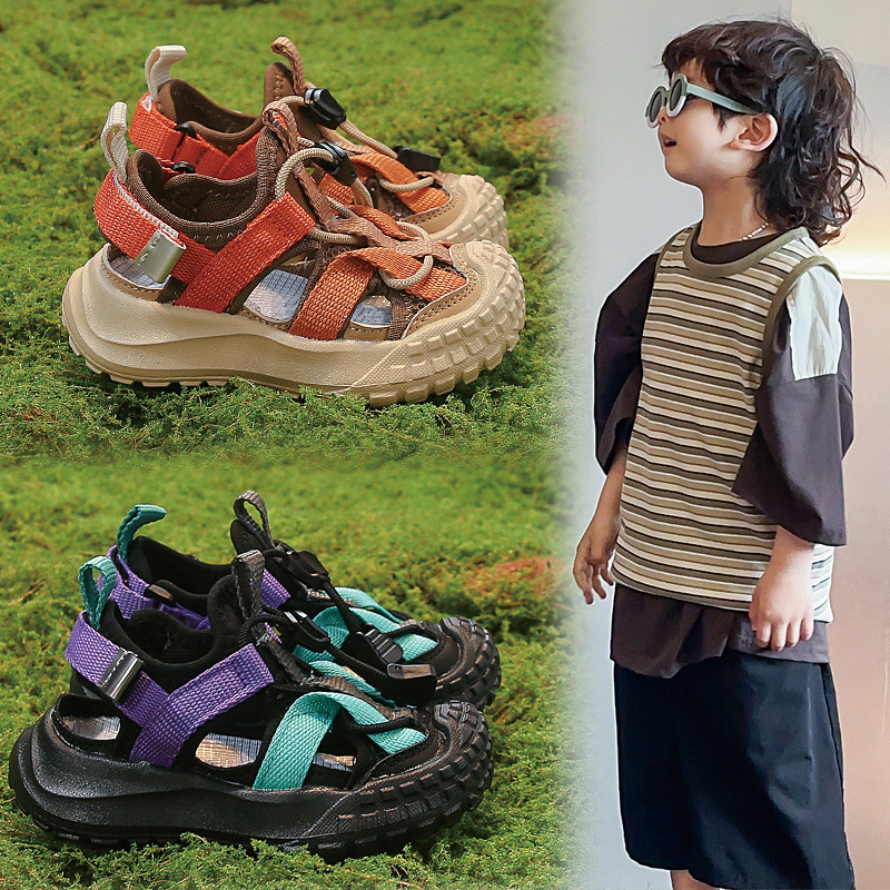 Children's Sports Sandals for Boys, 2025 Summer New Style, Closed-Toe Summer Models, Breathable Shoes for Older and Younger Children