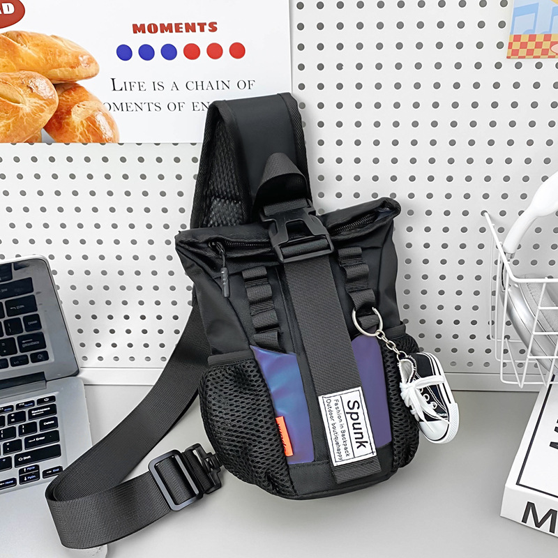 Coreana moda cool bolso de pecho para niños y niñas deportes al aire libre ocio bolso de mochila infantil ligero 2024 nuevo tipo de bolso infantil
