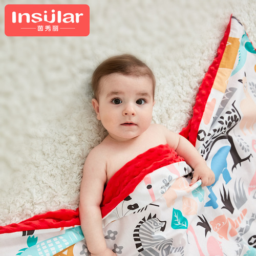 Inxiuli cotton baby beanie blanket cartoon children's blanket baby comfort blanket stroller blanket cross-border