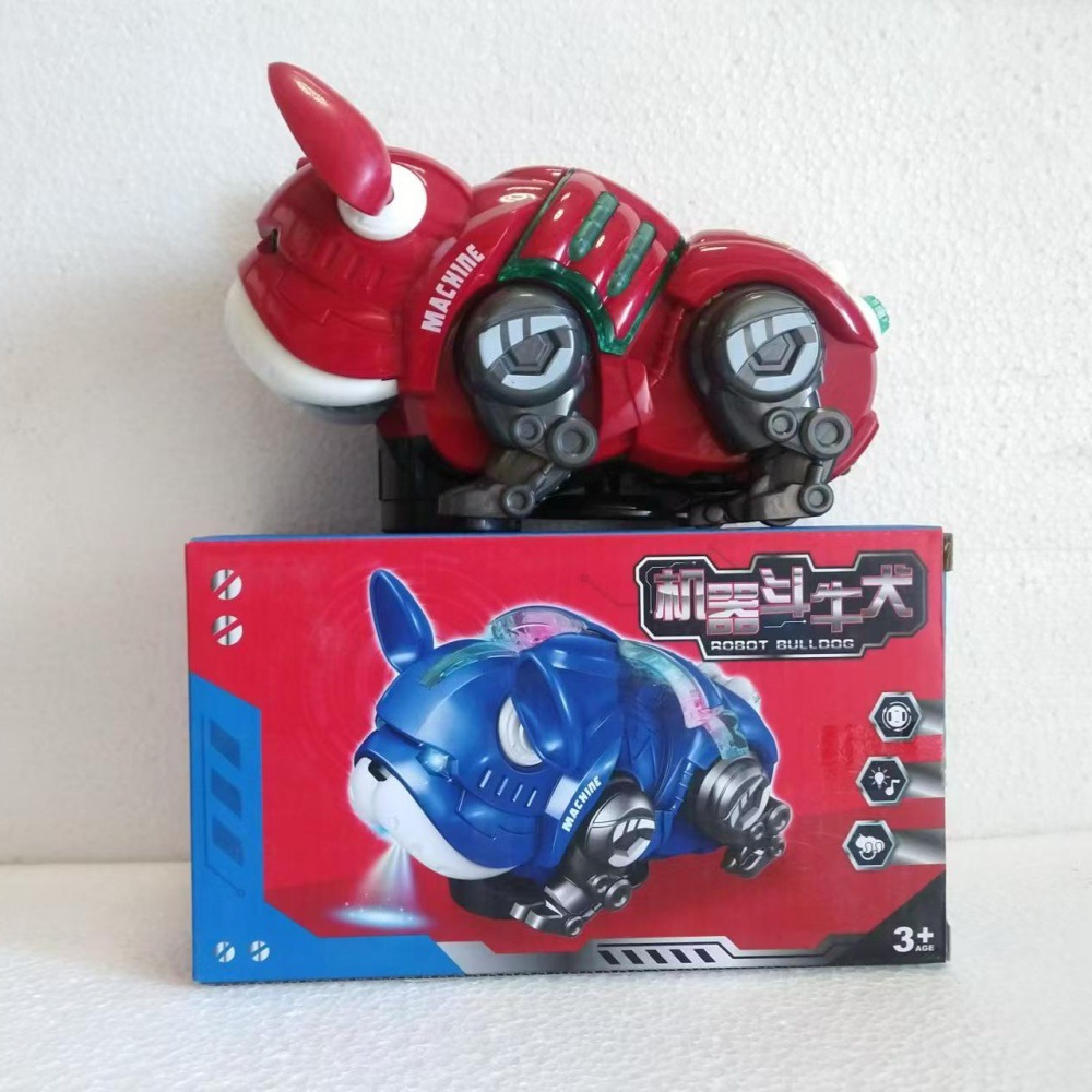 Nuevos productos transfronterizos, acrobacias universales eléctricas, perros robóticos giratorios, música, luces, perros violentos, juguetes rojos de Internet para niños eléctricos