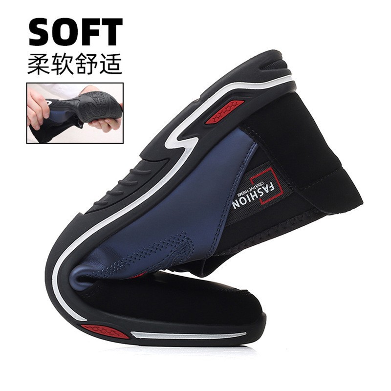 Zapatos de cuero casuales de hombre, zapatos de cuero ligeros y transpirables, zapatos de cuero de suela suave, zapatos de cuero de negocios, zapatos de hombre perezosos.