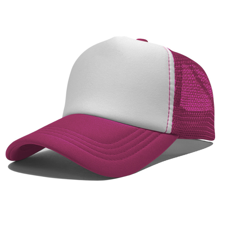 Gorra de malla de esponja con logo personalizado, gorra de béisbol de color sólido, comercio exterior transfronterizo, protección solar, gorra publicitaria con impresión personalizada, venta al por mayor.