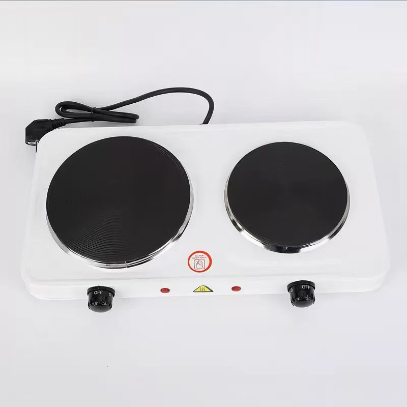 2500W Placa de calentamiento eléctrico de doble placa Blanco
